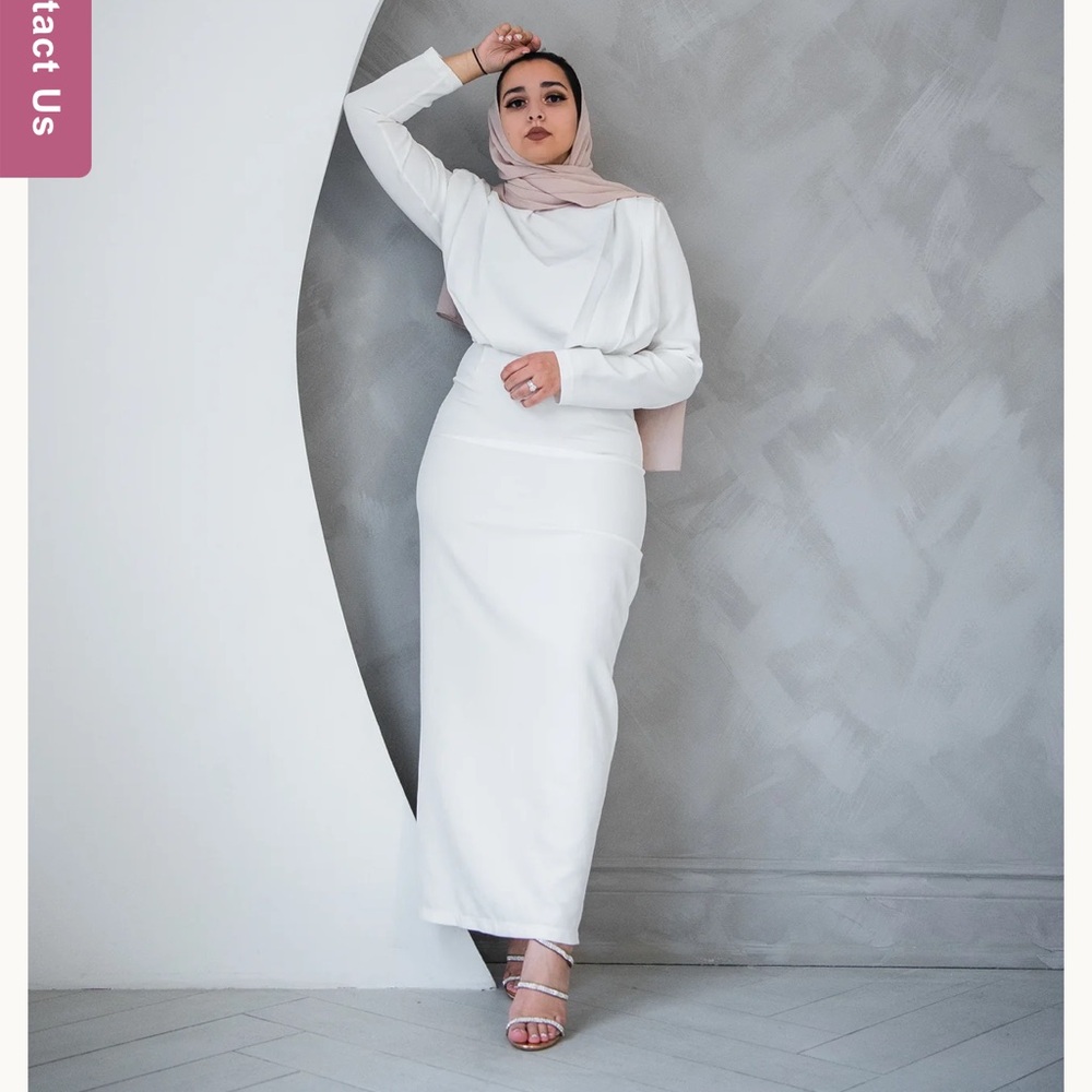 Modest White Maxi Dress